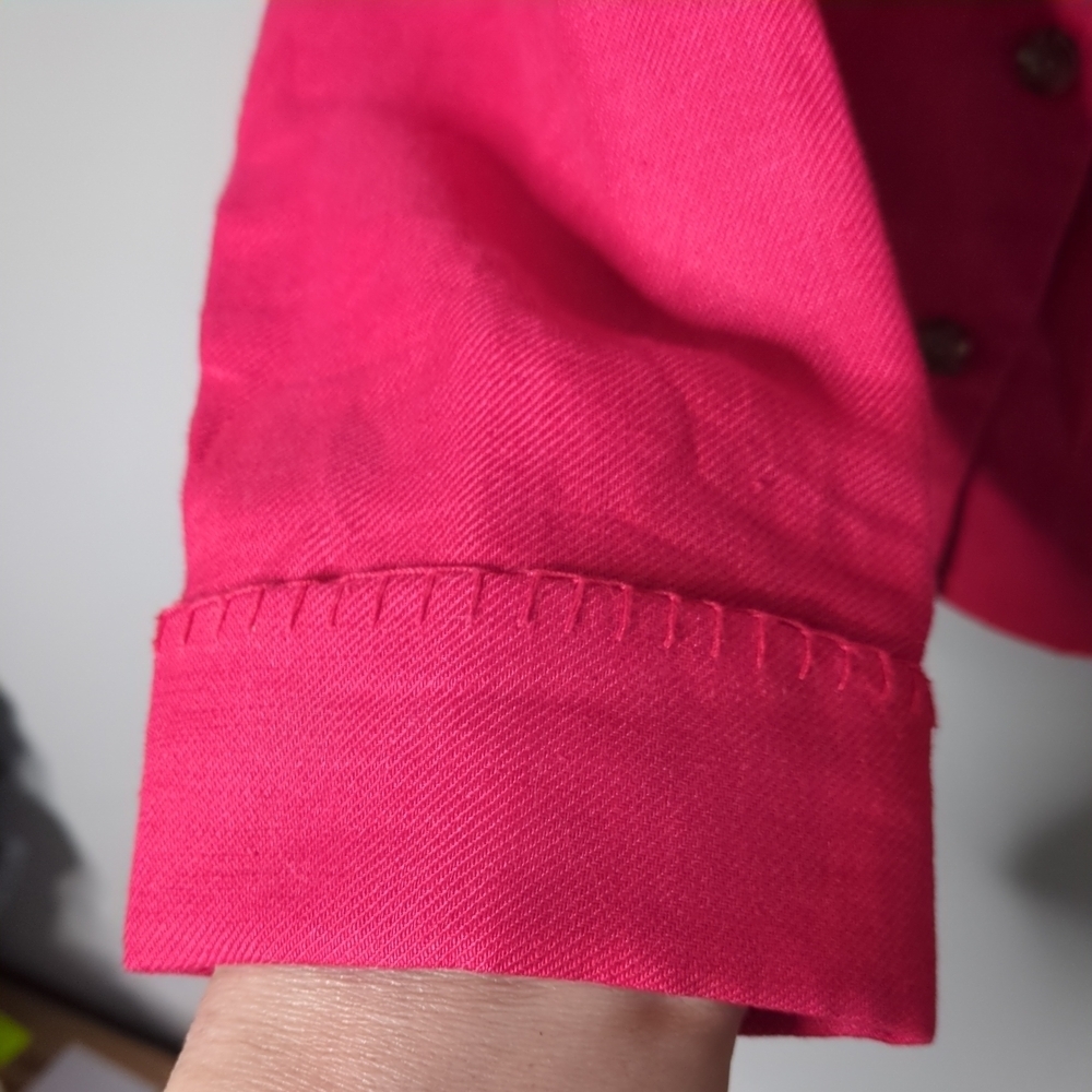 Sansu Cherry Red Linen Single Breasted Blazer‎ Size 34/8 (Approx US S/M) - Picture 5 of 8
